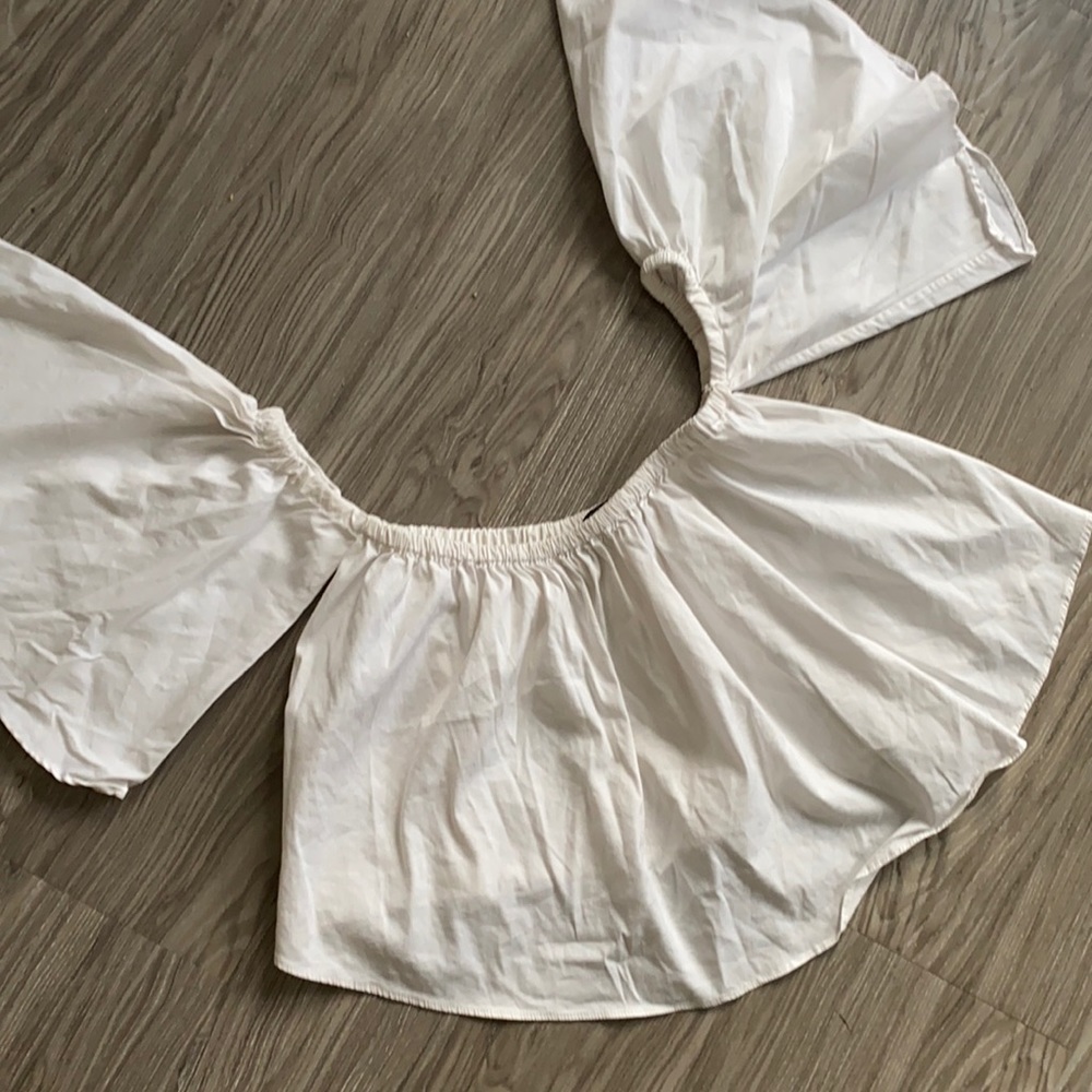 Zara poplin off shoulder top